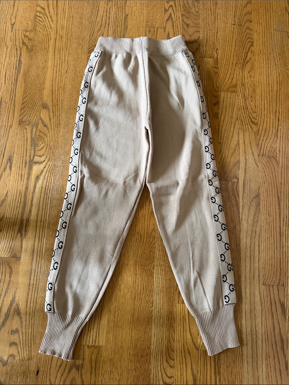 Gucci Beige Knit Joggers with GG Side Tape